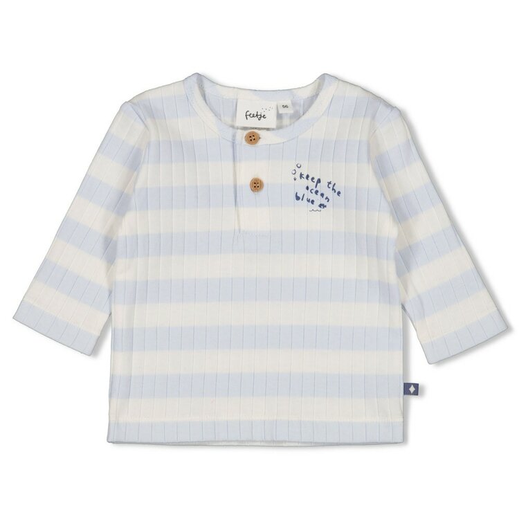 Feetje Longsleeve rib met streep - Blue Ocean 51602722