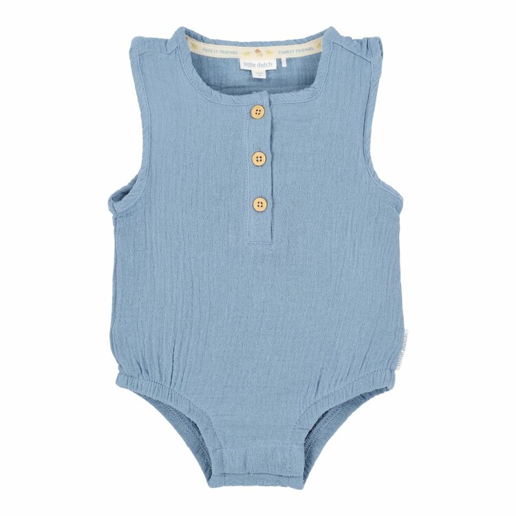 Little Dutch Romper mouwloos blauw Stone Blue