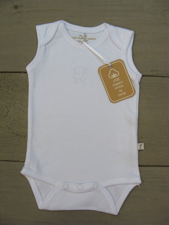 Feetje Schaap Romper mouwloos - Organic Wit