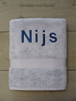 Handdoek met Naam grijs