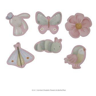 Little Dutch 6 in 1 Vormen Puzzels Flowers &amp; Butterflies