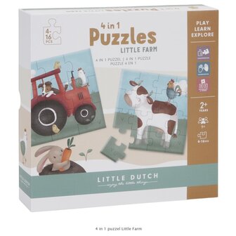 Little Dutch 4 in 1 puzzel Little Farm