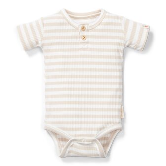 Little Dutch Romper korte mouw Stripe Sand-White