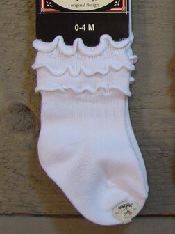 Frou-Frou Sock Baby White Bonnie Doon