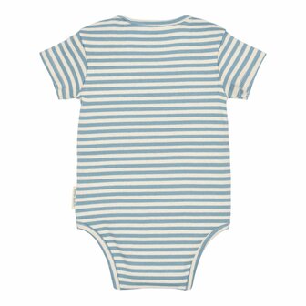 Little Dutch Romper korte mouw blauw Stone Blue stripe