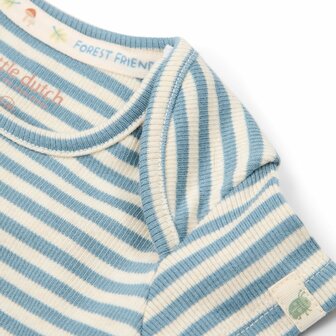 Little Dutch Romper korte mouw blauw Stone Blue stripe
