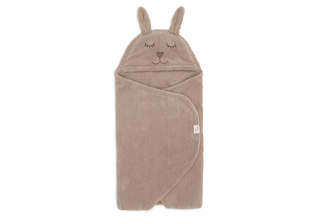 Jollein Wikkeldeken Bunny Cloudy Rib - Milky Coffee 100x105cm