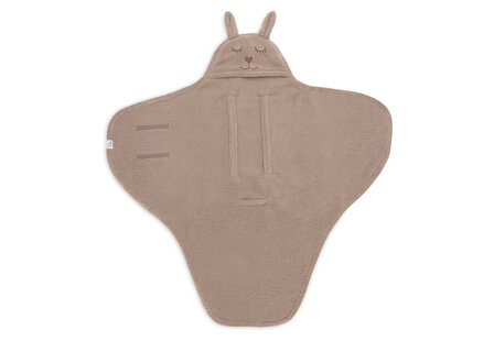 Jollein Wikkeldeken Bunny Cloudy Rib - Milky Coffee 100x105cm