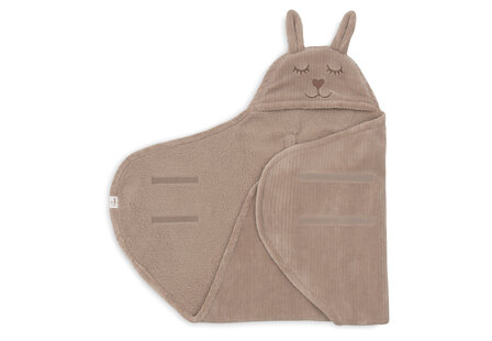 Jollein Wikkeldeken Bunny Cloudy Rib - Milky Coffee 100x105cm