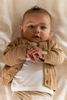 Little Dutch Gebreid vestje overslag Soft Tan