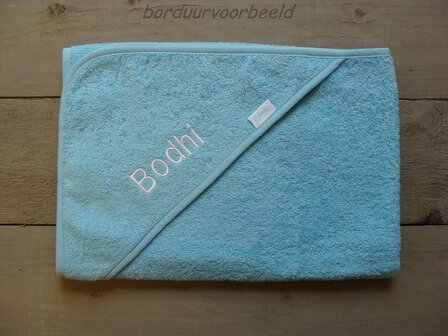 Badcape Licht blauw met Naam