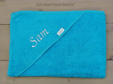 Badcape Turquoise met Naam