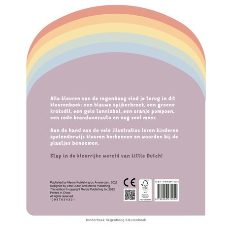 Little Dutch Kinderboek Regenboog Kleurenboek