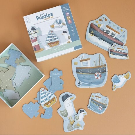 Little Dutch 6 in 1 Vormen Puzzels Sailors Bay