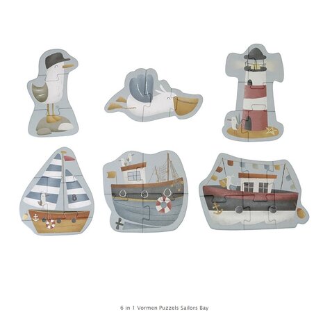 Little Dutch 6 in 1 Vormen Puzzels Sailors Bay