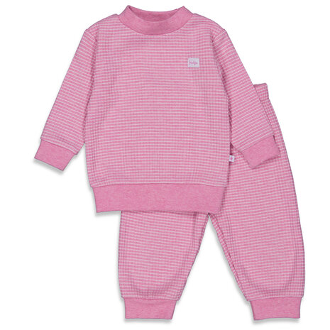 Feetje Pyjama wafel Roze melange