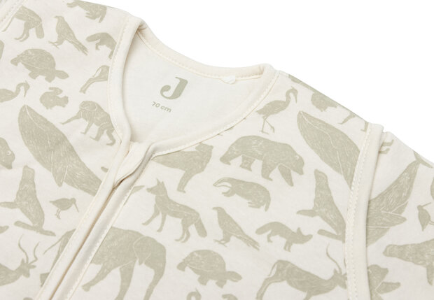 Jollein Slaapzak met Afritsbare Mouw Animals - Olive Green