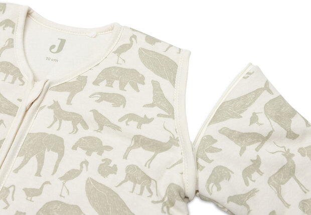 Jollein Slaapzak met Afritsbare Mouw Animals - Olive Green