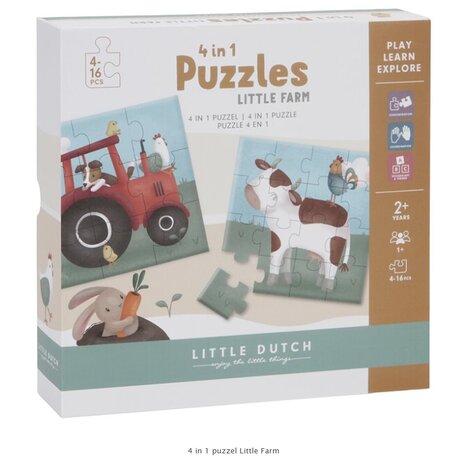 Little Dutch 4 in 1 puzzel Little Farm