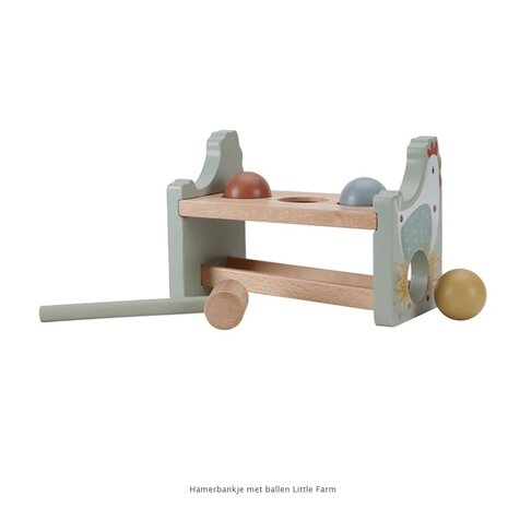 Little Dutch Hamerbankje met ballen Little Farm