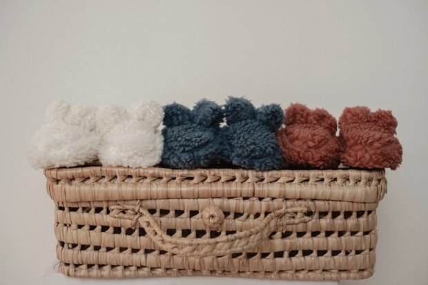 Little Dutch Teddy slofjes Off White
