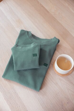 Feetje Pyjama wafel Zeegroen Family Limited Edition
