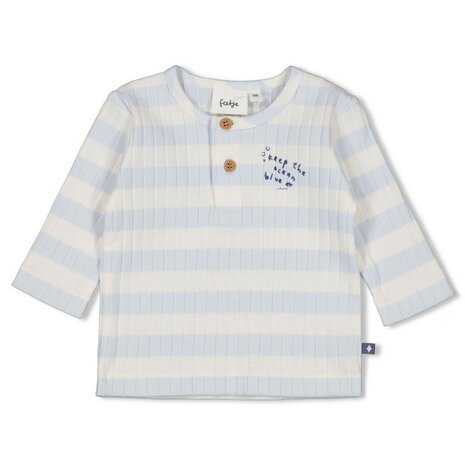 Feetje Longsleeve rib met streep - Blue Ocean 51602722