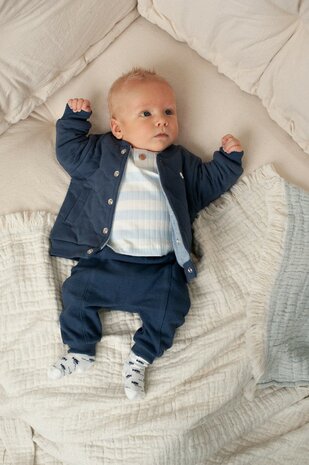 Feetje Longsleeve rib met streep - Blue Ocean 51602722