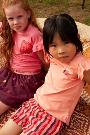 Jubel Short streep seersucker - Salsa Sunset 92100151