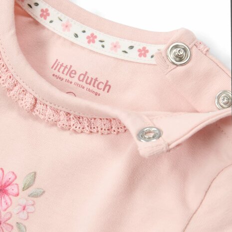 Little Dutch Romper korte mouw roze Blossom