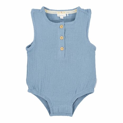 Little Dutch Romper mouwloos blauw Stone Blue