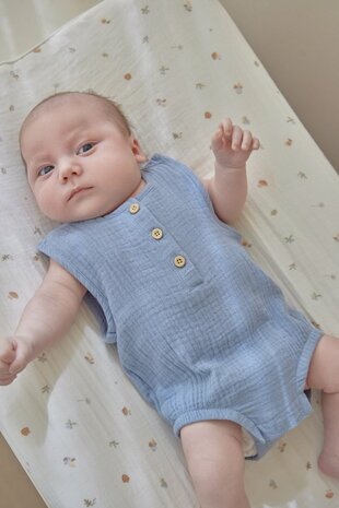 Little Dutch Romper mouwloos blauw Stone Blue