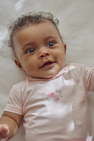 Little Dutch Romper korte mouw roze Blosssom