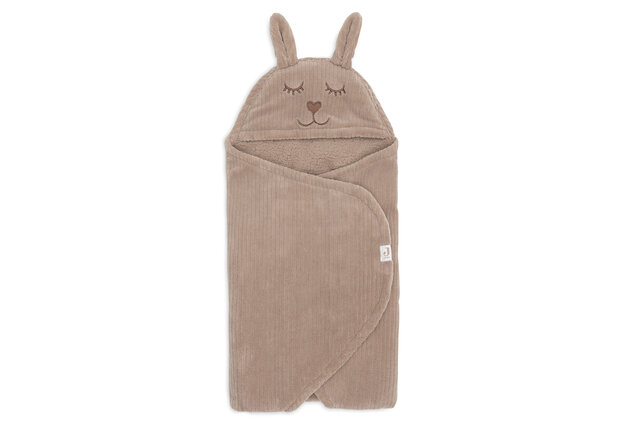Jollein Wikkeldeken Bunny Cloudy Rib - Milky Coffee 100x105cm