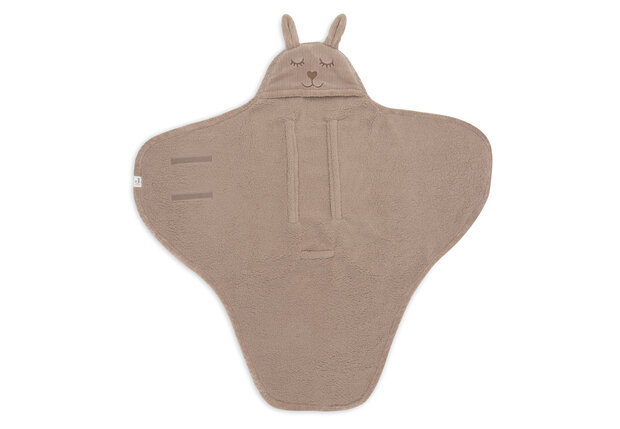 Jollein Wikkeldeken Bunny Cloudy Rib - Milky Coffee 100x105cm