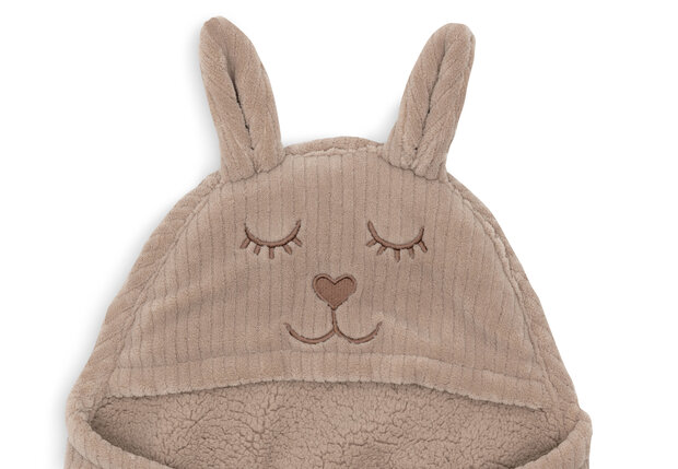 Jollein Wikkeldeken Bunny Cloudy Rib - Milky Coffee 100x105cm
