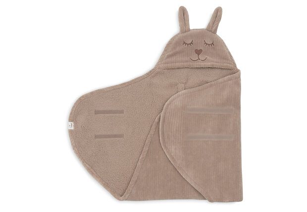 Jollein Wikkeldeken Bunny Cloudy Rib - Milky Coffee 100x105cm