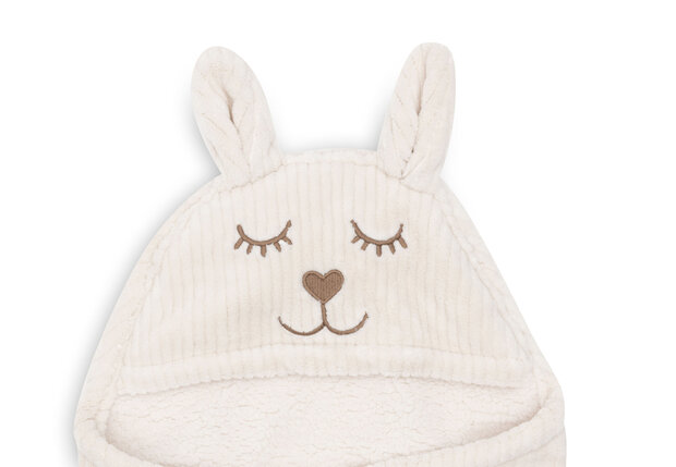 Jollein Wikkeldeken Bunny Cloudy Rib - Oatmeal 100x105cm