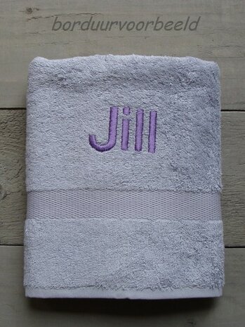 Handdoek met Naam grijs