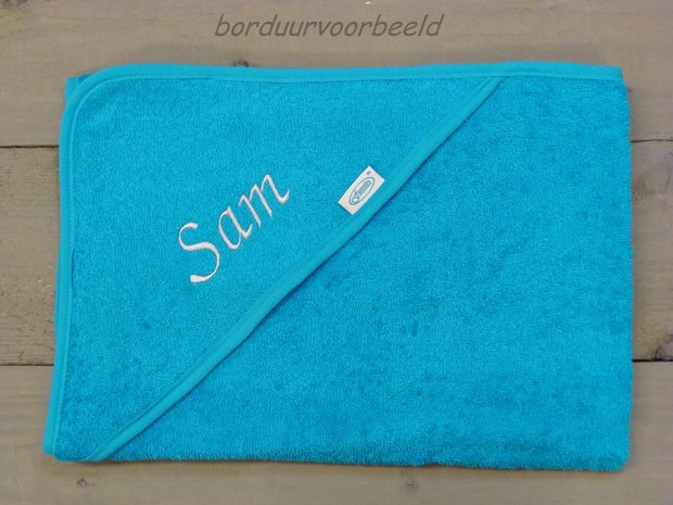 Badcape Turquoise met Naam