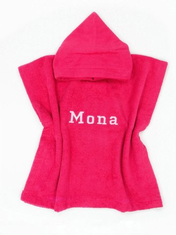 Poncho Fuchsia met naam