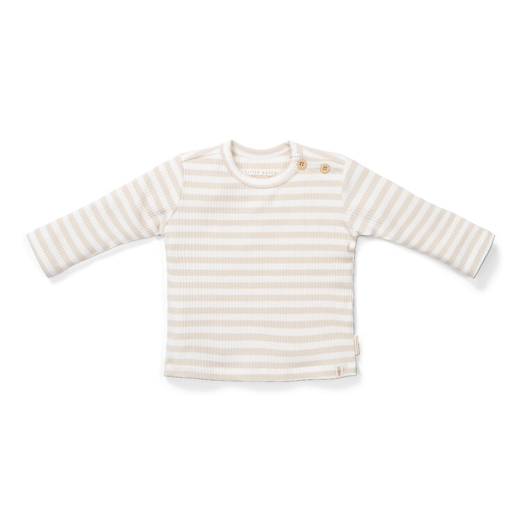 Little Dutch T-shirt lange mouw Stripe Sand-White